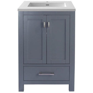 LAVIVA 313ANG-24G-MW Wilson 24 - Grey Cabinet + Matte White VIVA Stone Solid Surface Countertop