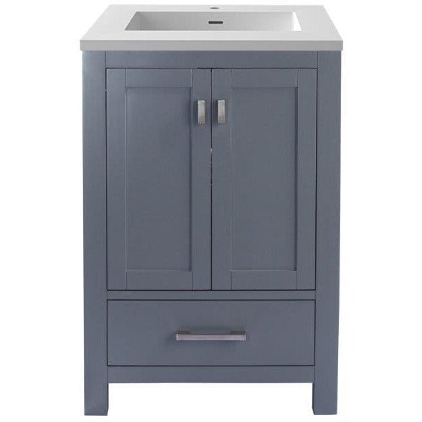 LAVIVA 313ANG-24G-MW Wilson 24 - Grey Cabinet + Matte White VIVA Stone Solid Surface Countertop