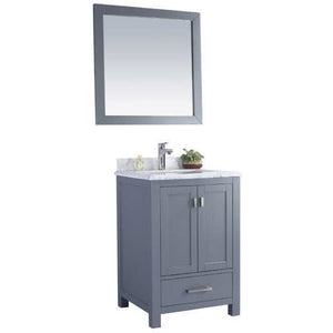 LAVIVA 313ANG-24G-WC Wilson 24 - Grey Cabinet + White Carrara Countertop