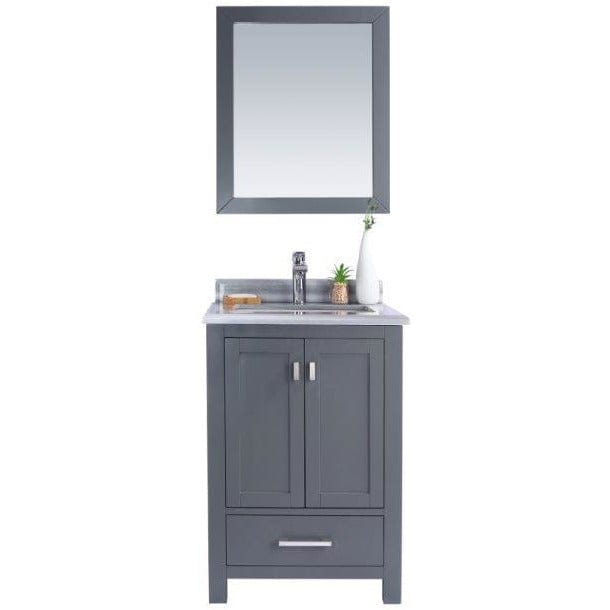 LAVIVA 313ANG-24G-WS Wilson 24 - Grey Cabinet + White Stripe Countertop