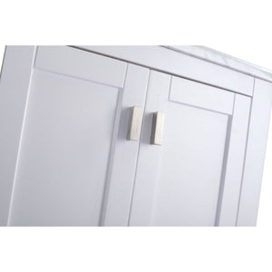 LAVIVA 313ANG-24W-BW Wilson 24 - White Cabinet + Black Wood Countertop