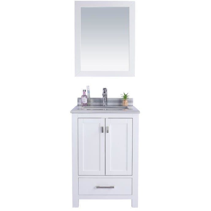 LAVIVA 313ANG-24W-WS Wilson 24 - White Cabinet + White Stripe Countertop