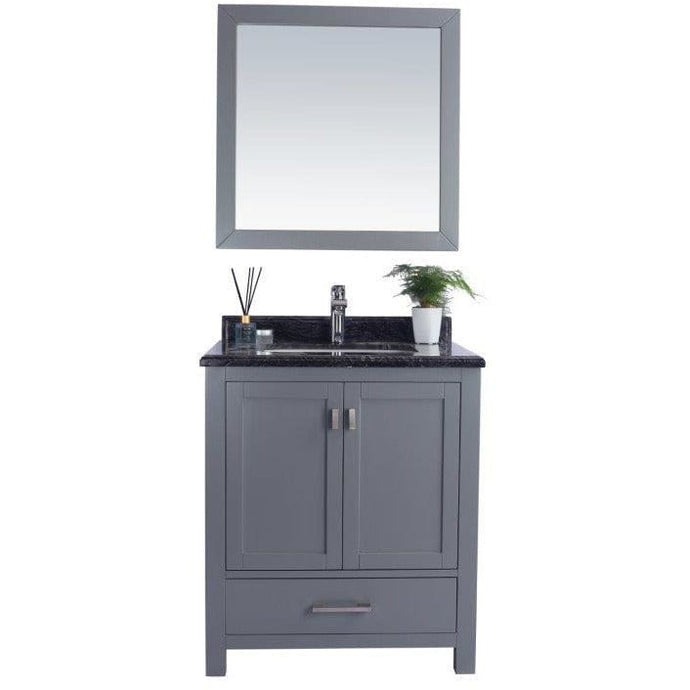 LAVIVA 313ANG-30G-BW Wilson 30 - Grey Cabinet + Black Wood Countertop