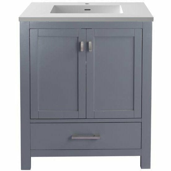 LAVIVA 313ANG-30G-MW Wilson 30 - Grey Cabinet + Matte White VIVA Stone Solid Surface Countertop