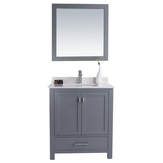 LAVIVA 313ANG-30G-WQ Wilson 30 - Grey Cabinet + White Quartz Countertop