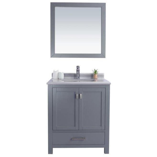 LAVIVA 313ANG-30G-WS Wilson 30 - Grey Cabinet + White Stripe Countertop