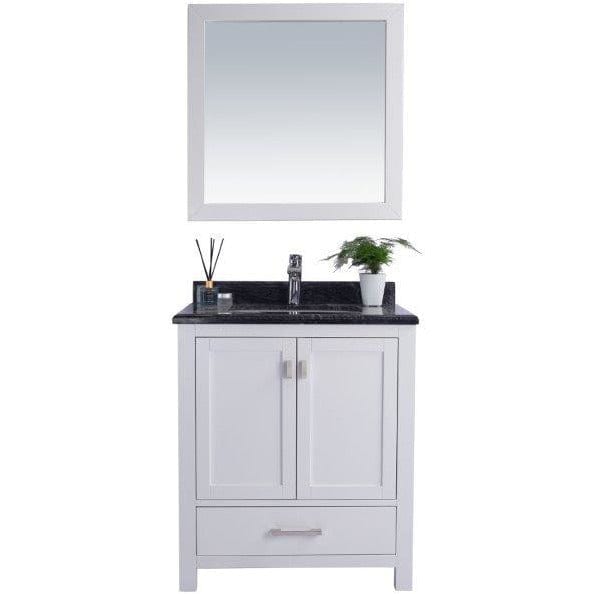 LAVIVA 313ANG-30W-BW Wilson 30 - White Cabinet + Black Wood Countertop