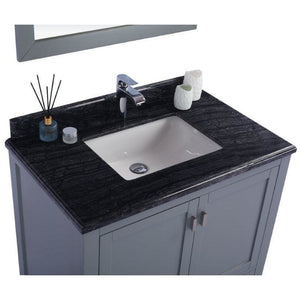 LAVIVA 313ANG-36G-BW Wilson 36 - Grey Cabinet + Black Wood Countertop