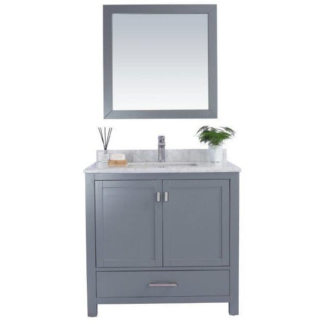 LAVIVA 313ANG-36G-WC Wilson 36 - Grey Cabinet + White Carrara Countertop