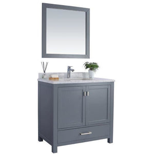 LAVIVA 313ANG-36G-WC Wilson 36 - Grey Cabinet + White Carrara Countertop