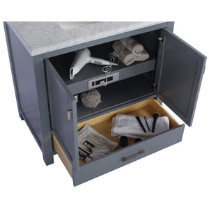 LAVIVA 313ANG-36G-MB Wilson 36 - Grey Cabinet + Matte Black VIVA Stone Solid Surface Countertop
