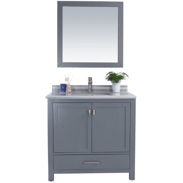 LAVIVA 313ANG-36G-WS Wilson 36 - Grey Cabinet + White Stripe Countertop