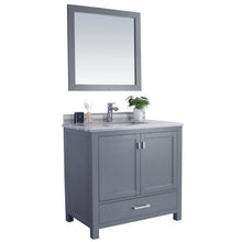 Load image into Gallery viewer, LAVIVA 313ANG-36G-WS Wilson 36 - Grey Cabinet + White Stripe Countertop