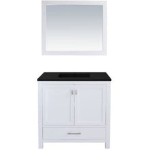Load image into Gallery viewer, LAVIVA 313ANG-36W-MB Wilson 36 - White Cabinet + Matte Black VIVA Stone Solid Surface Countertop