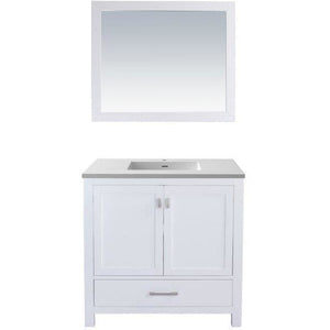 LAVIVA 313ANG-36W-MW Wilson 36 - White Cabinet + Matte White VIVA Stone Solid Surface Countertop