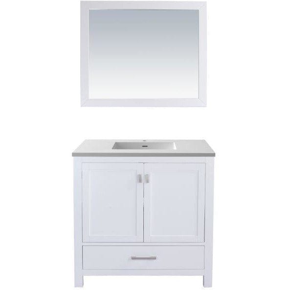 LAVIVA 313ANG-36W-MW Wilson 36 - White Cabinet + Matte White VIVA Stone Solid Surface Countertop
