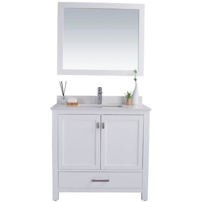 LAVIVA 313ANG-36W-WQ Wilson 36 - White Cabinet + White Quartz Countertop