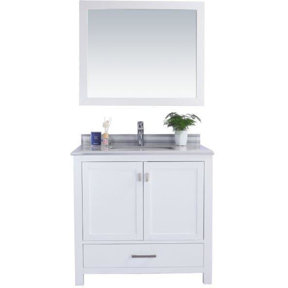 LAVIVA 313ANG-36W-WS Wilson 36 - White Cabinet + White Stripe Countertop
