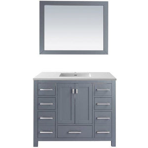 LAVIVA 313ANG-42G-MW Wilson 42 - Grey Cabinet + Matte White VIVA Stone Solid Surface Countertop