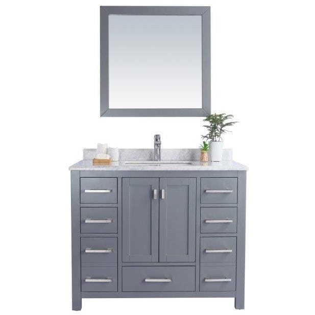 LAVIVA 313ANG-42G-WC Wilson 42 - Grey Cabinet + White Carrara Countertop