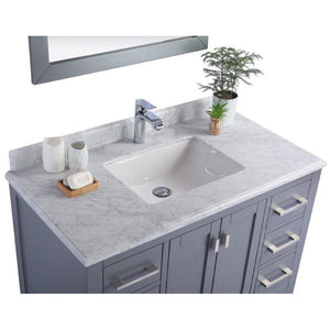 LAVIVA 313ANG-42G-WC Wilson 42 - Grey Cabinet + White Carrara Countertop