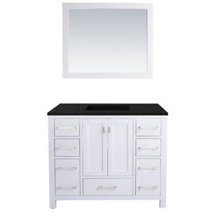 LAVIVA 313ANG-42W-MB Wilson 42 - White Cabinet + Matte Black VIVA Stone Solid Surface Countertop