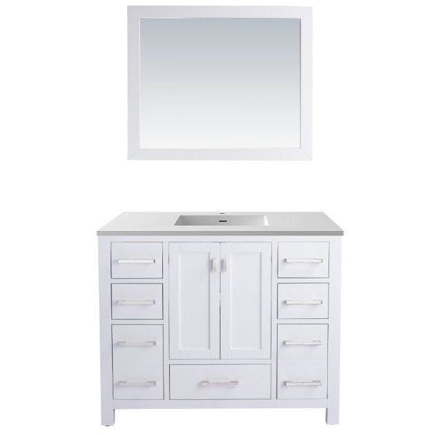 LAVIVA 313ANG-42W-MW Wilson 42 - White Cabinet + Matte White VIVA Stone Solid Surface Countertop