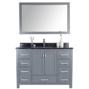 LAVIVA 313ANG-48G-BW Wilson 48 - Grey Cabinet + Black Wood Countertop