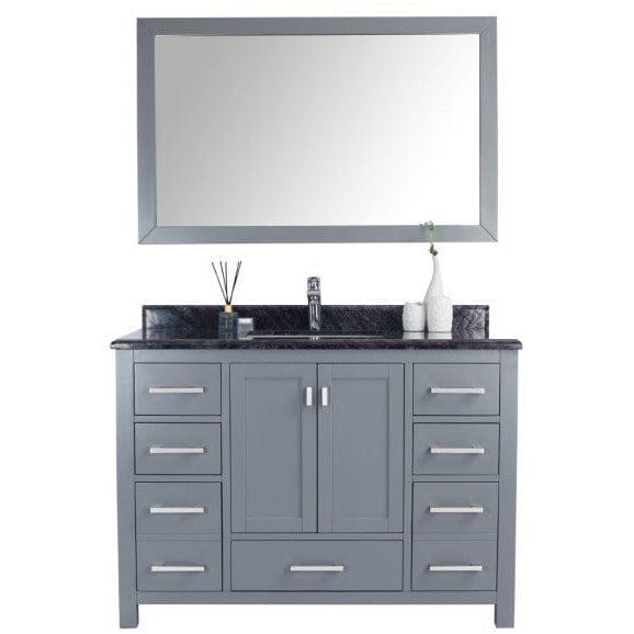 LAVIVA 313ANG-48G-BW Wilson 48 - Grey Cabinet + Black Wood Countertop