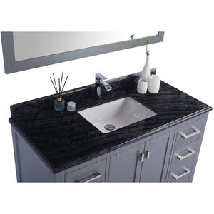 LAVIVA 313ANG-48G-BW Wilson 48 - Grey Cabinet + Black Wood Countertop
