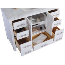 Load image into Gallery viewer, LAVIVA 313ANG-48W-BW Wilson 48 - White Cabinet + Black Wood Countertop