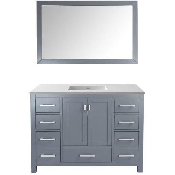 LAVIVA 313ANG-48G-MW Wilson 48 - Grey Cabinet + Matte White VIVA Stone Solid Surface Countertop