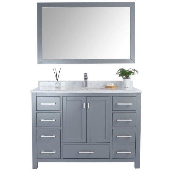 LAVIVA 313ANG-48G-WC Wilson 48 - Grey Cabinet + White Carrara Countertop