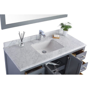 LAVIVA 313ANG-48G-WC Wilson 48 - Grey Cabinet + White Carrara Countertop