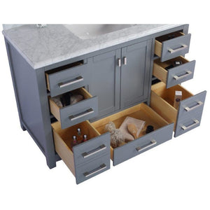 LAVIVA 313ANG-48G-MW Wilson 48 - Grey Cabinet + Matte White VIVA Stone Solid Surface Countertop