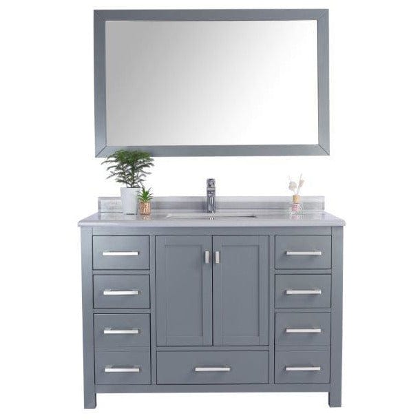 LAVIVA 313ANG-48G-WS Wilson 48 - Grey Cabinet + White Stripe Countertop