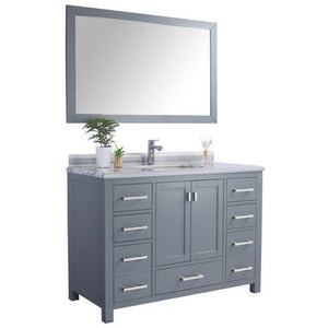 LAVIVA 313ANG-48G-WS Wilson 48 - Grey Cabinet + White Stripe Countertop