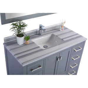 LAVIVA 313ANG-48G-WS Wilson 48 - Grey Cabinet + White Stripe Countertop