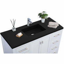 Load image into Gallery viewer, LAVIVA 313ANG-48W-MB Wilson 48 - White Cabinet + Matte Black VIVA Stone Solid Surface Countertop