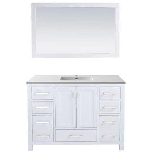 LAVIVA 313ANG-48W-MW Wilson 48 - White Cabinet + Matte White VIVA Stone Solid Surface Countertop