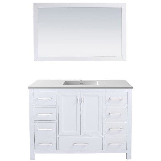 LAVIVA 313ANG-48W-MW Wilson 48 - White Cabinet + Matte White VIVA Stone Solid Surface Countertop