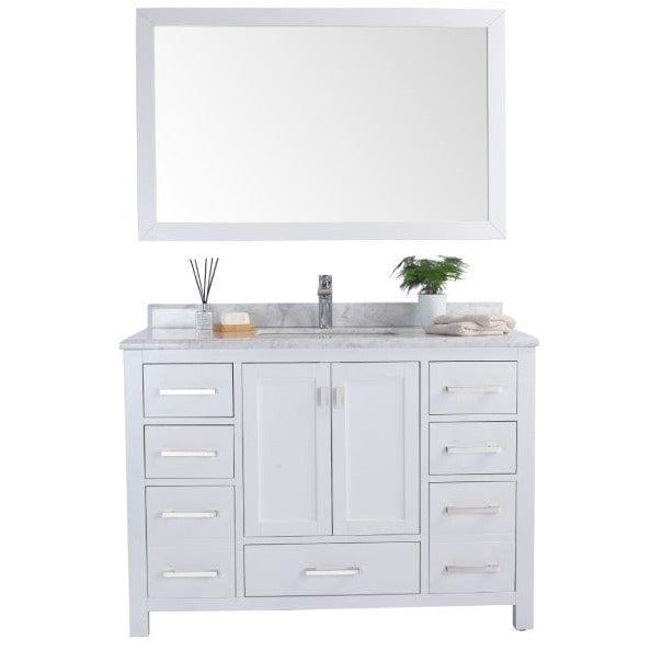 LAVIVA 313ANG-48W-WC Wilson 48 - White Cabinet + White Carrara Countertop