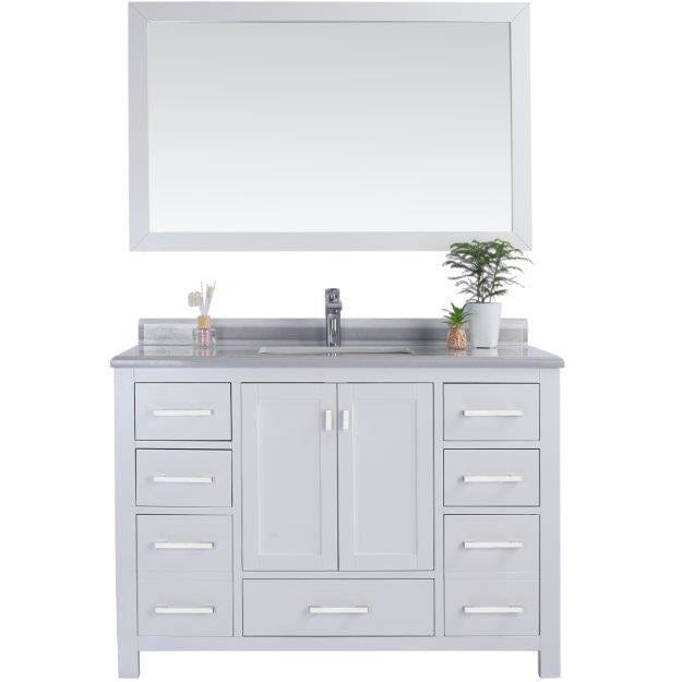 LAVIVA 313ANG-48W-WS Wilson 48 - White Cabinet + White Stripe Countertop