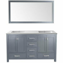 Load image into Gallery viewer, LAVIVA 313ANG-60G-MW Wilson 60 - Grey Cabinet + Matte White VIVA Stone Solid Surface Countertop