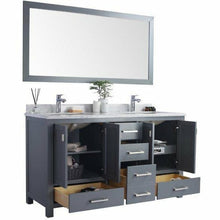 Load image into Gallery viewer, LAVIVA 313ANG-60G-MB Wilson 60 - Grey Cabinet + Matte Black VIVA Stone Solid Surface Countertop