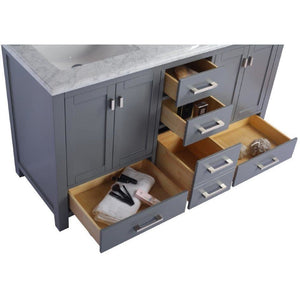 LAVIVA 313ANG-60G-WC Wilson 60 - Grey Cabinet + White Carrara Countertop