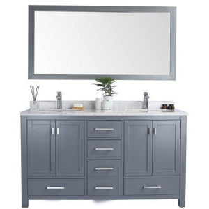 LAVIVA 313ANG-60G-WC Wilson 60 - Grey Cabinet + White Carrara Countertop