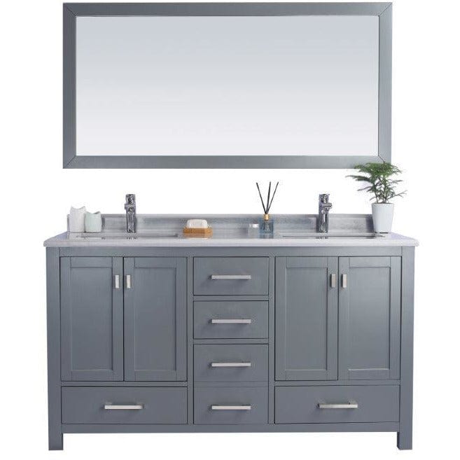 LAVIVA 313ANG-60G-WS Wilson 60 - Grey Cabinet + White Stripe Countertop