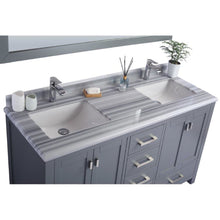 Load image into Gallery viewer, LAVIVA 313ANG-60G-WS Wilson 60 - Grey Cabinet + White Stripe Countertop