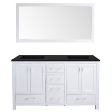 Load image into Gallery viewer, LAVIVA 313ANG-60W-MB Wilson 60 - White Cabinet + Matte Black VIVA Stone Solid Surface Countertop